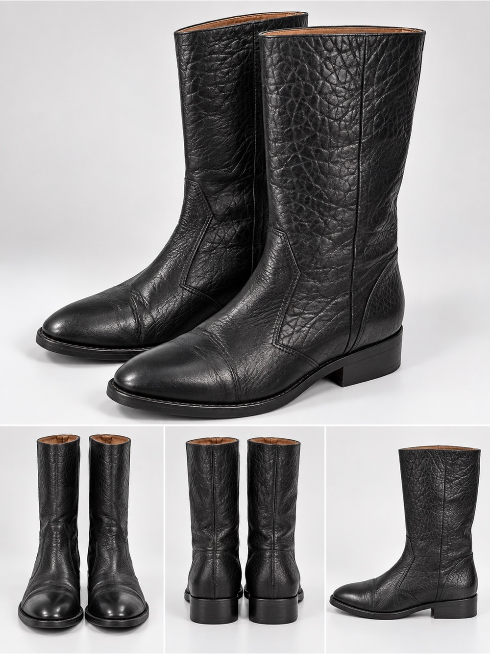 VTG Kenneth Cole Stone Textured
Leather Ankle Boots Black Women Size 7M